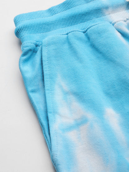 Women's Blue Ombre Dye Sweatshirt With Joggers