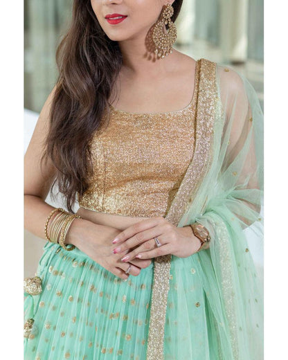 Women's Mint Green Lehenga (3pcs set)