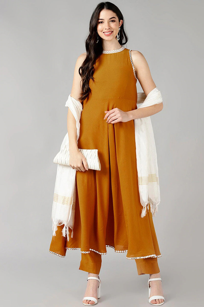 Women's Poly Silk Printed Kurta Pant Dupatta Set