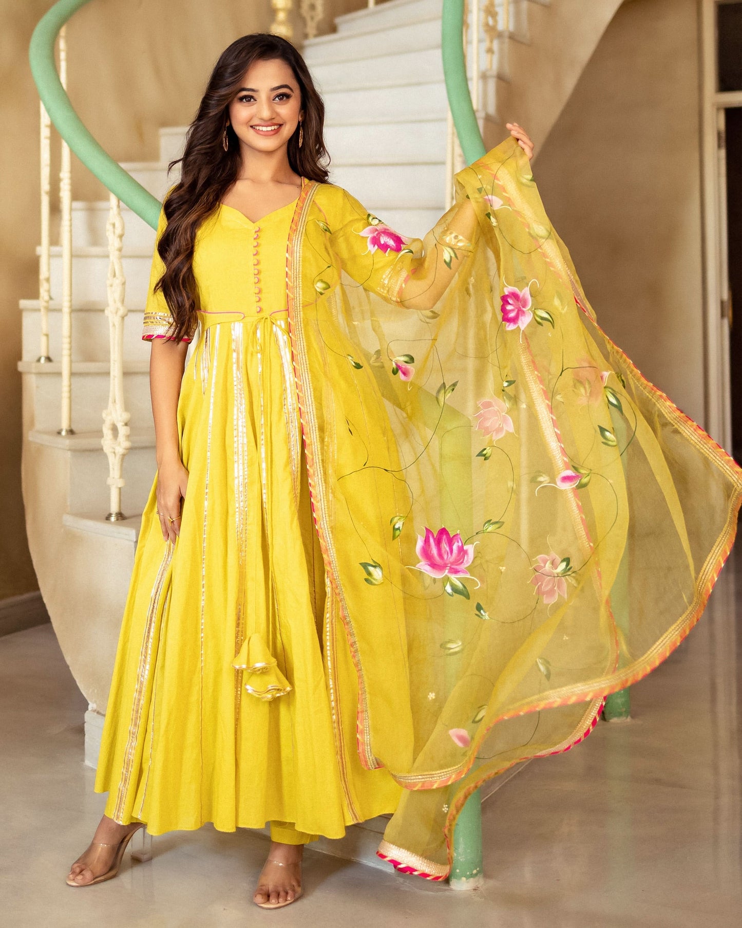 Women's Dhanyasri Handpainted Suit Set