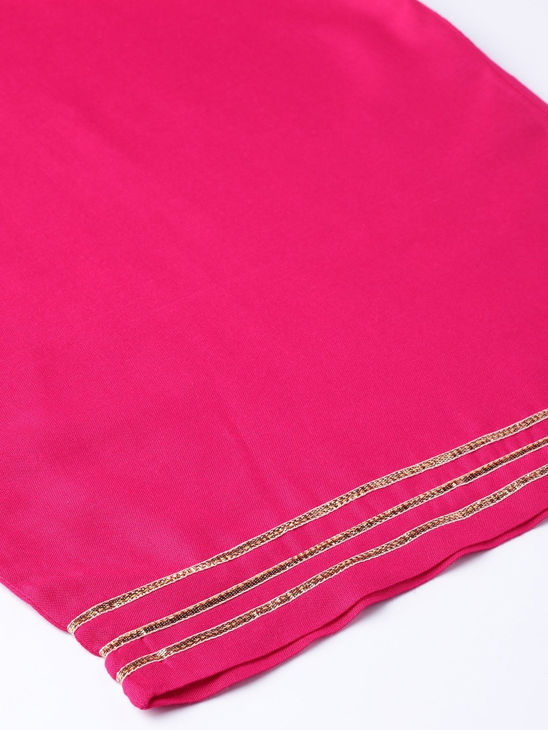 Women Pink Cotton Printed Kurta Palazzo Set by Myshka (