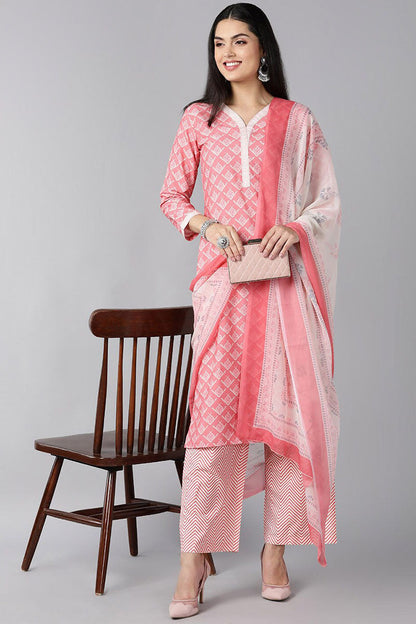 Women's Poly Crepe Printed Kurta Pant Dupatta Set