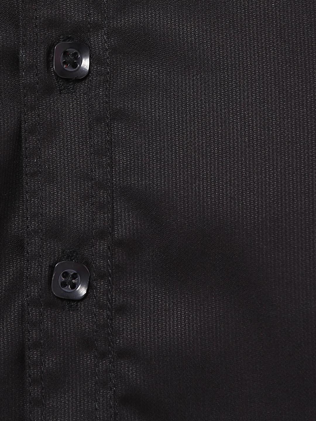 Men's Black Cotton Shirt Kurta