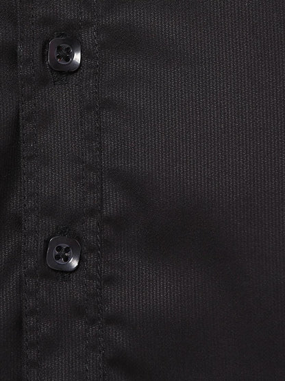 Men's Black Cotton Shirt Kurta