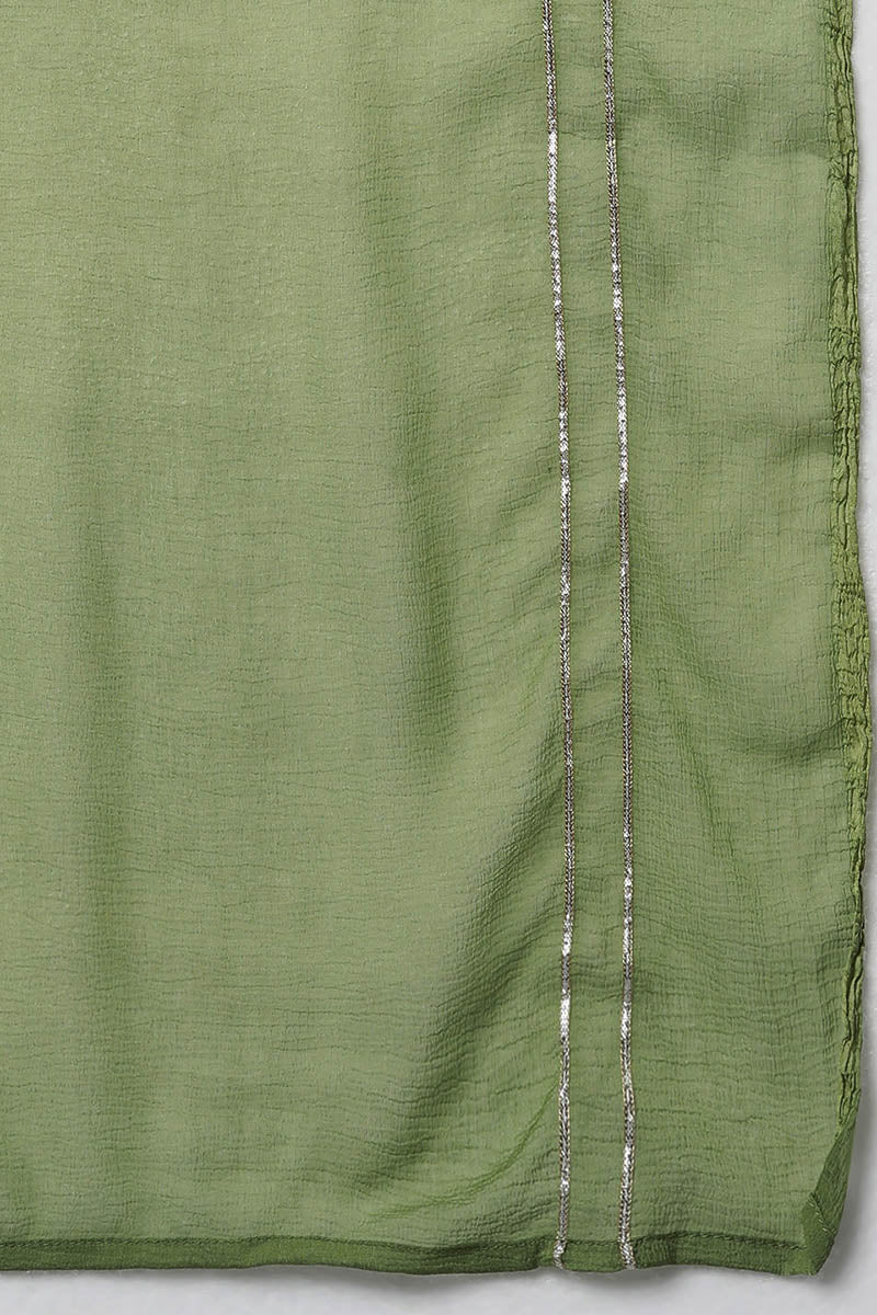 Women's Poly Silk Embroidered Kurta Pants With With Dupatta