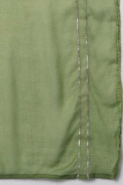 Women's Poly Silk Embroidered Kurta Pants With With Dupatta