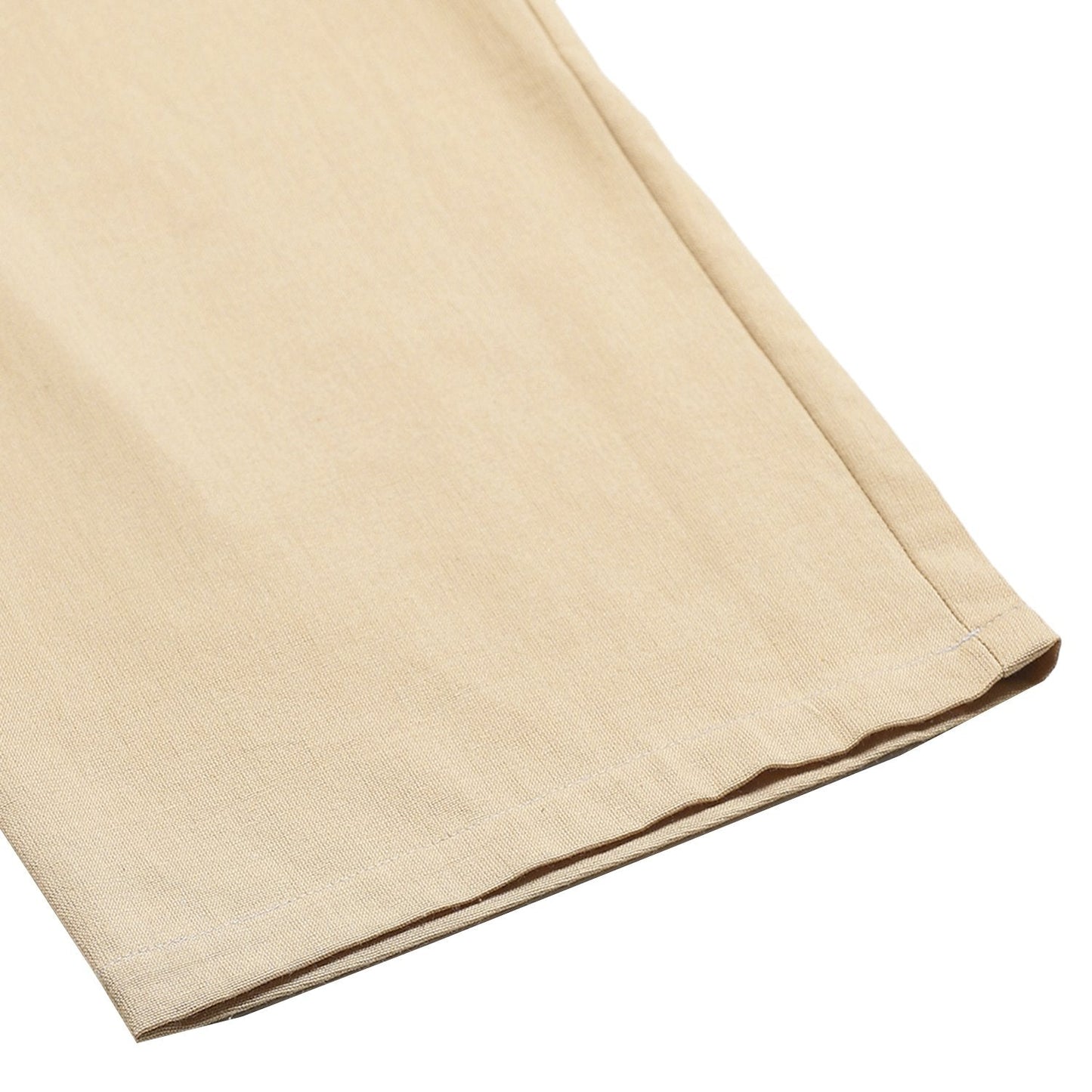 Women's Off White Cotton Solid Casual Trouser