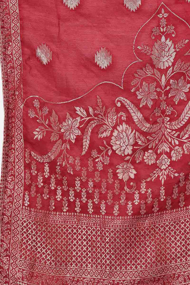 Women's Poly Silk Embroidered Kurta Pants With With Dupatta