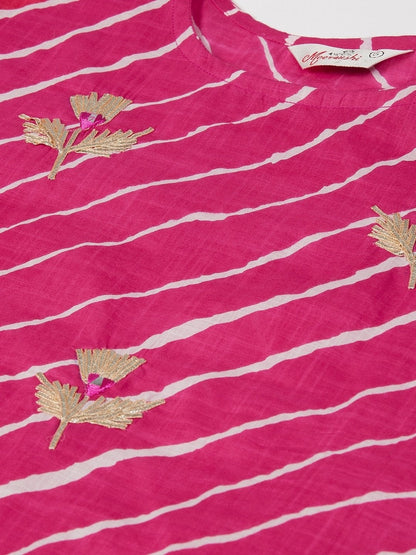 Women's Leheriya Printed Straight Kurta