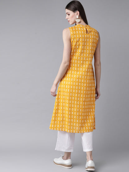 Women's Yellow Printed Kurta