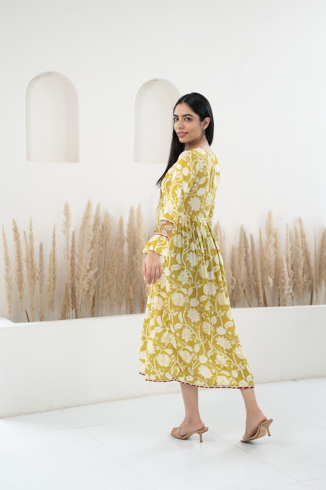 Womenâ€™s Yellow Printed Traditional Dress by Myshka-