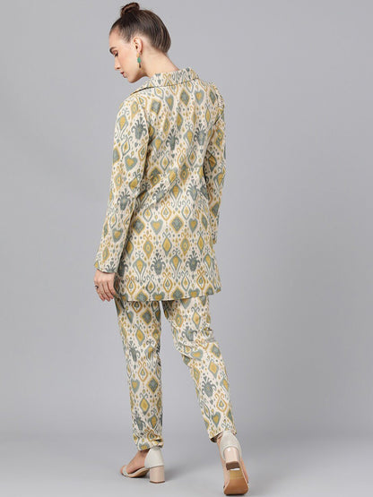 Women's Printed Coat with Trousers