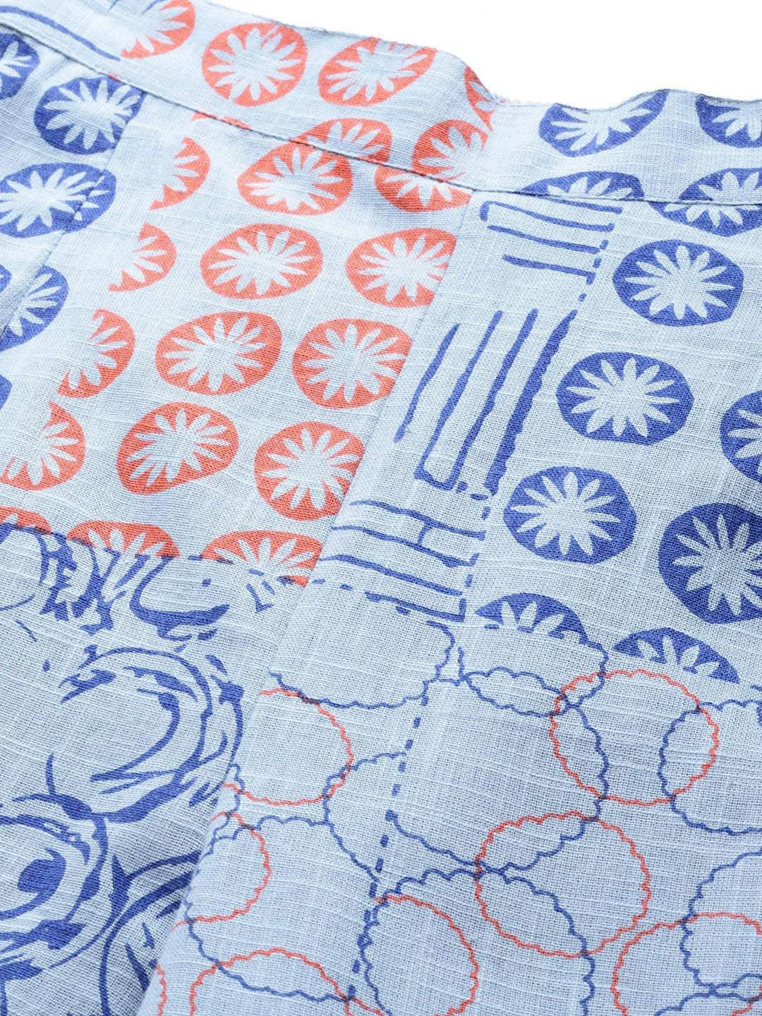Women's  Blue Printed Kurta with Palazzos