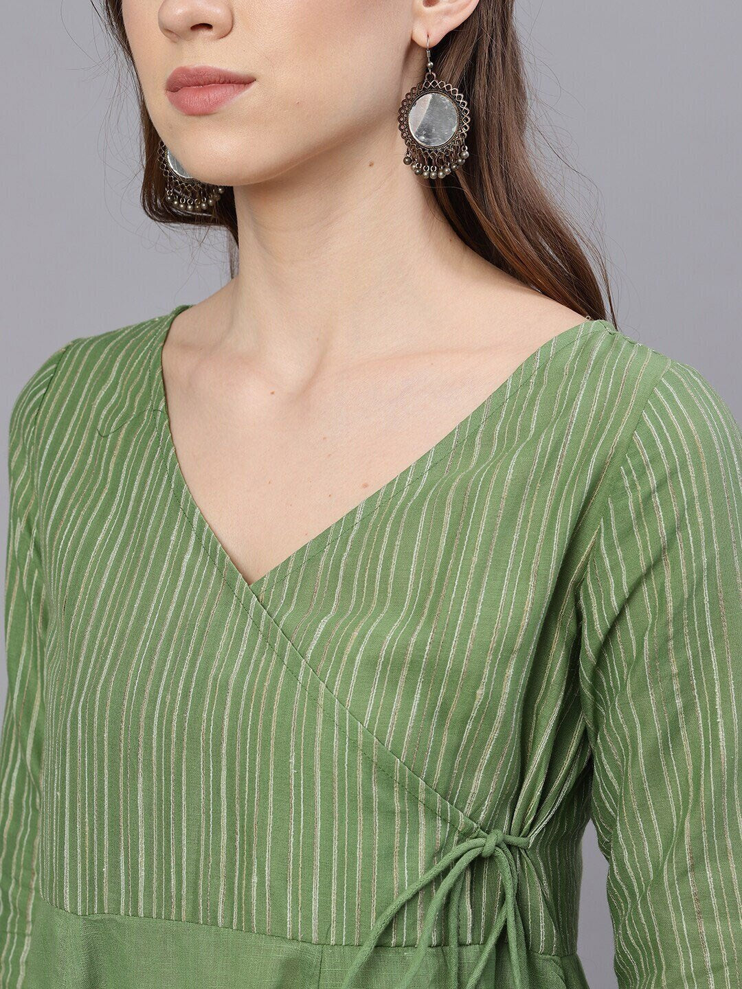 Women's  Green Solid Anarkali Kurta