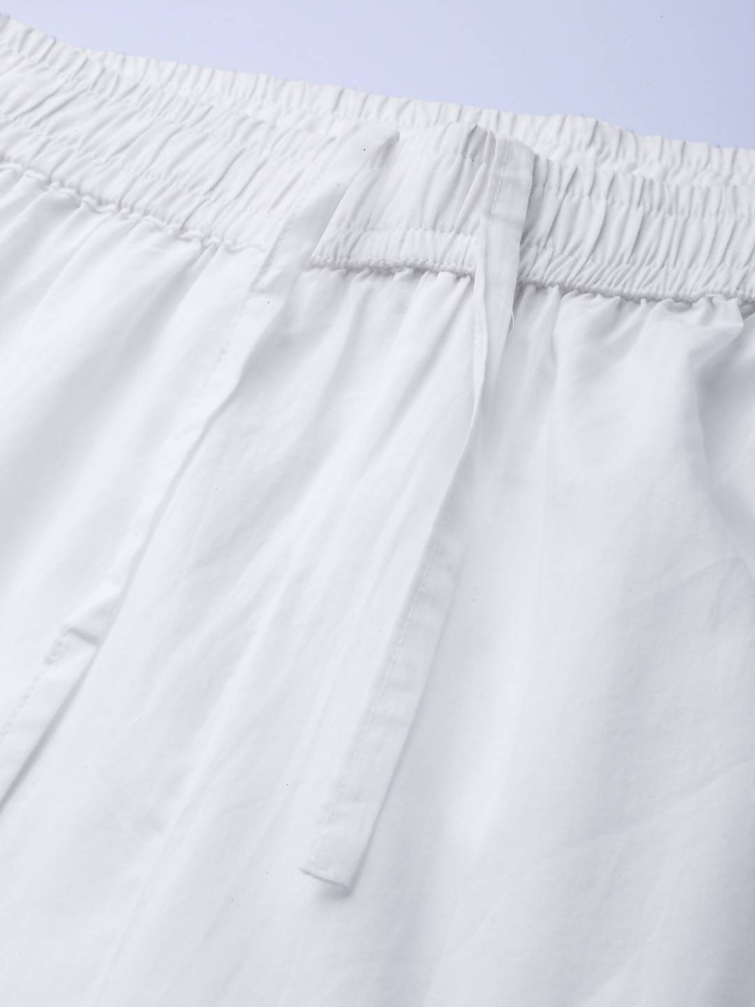 Women's White Cotton Voile Solid Sharara