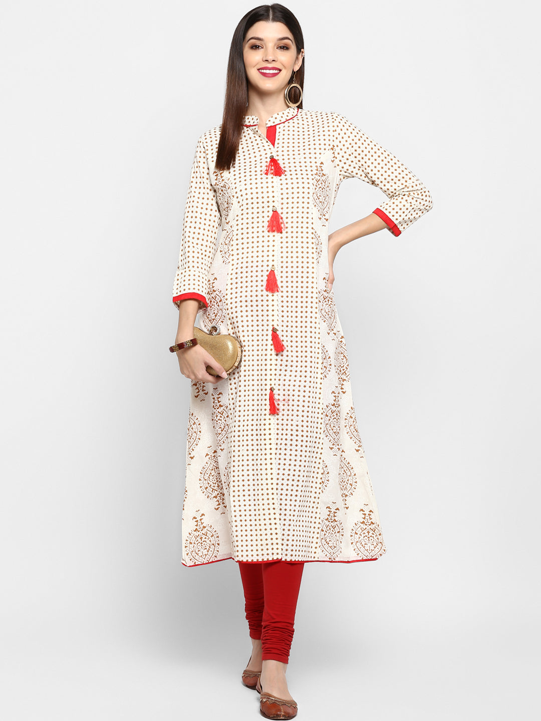 Women's Off-White A-Line Kurta By Vbuyz- (