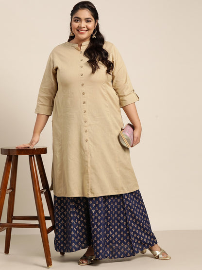 Women's Navy Rayon Printed Flared Palazzo