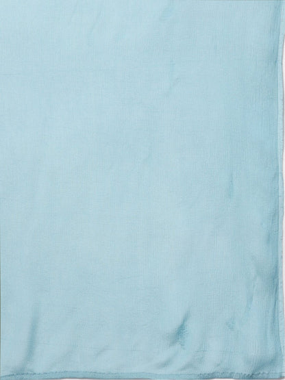 Women's  Blue Solid Kurta with Palazzos & Dupatta