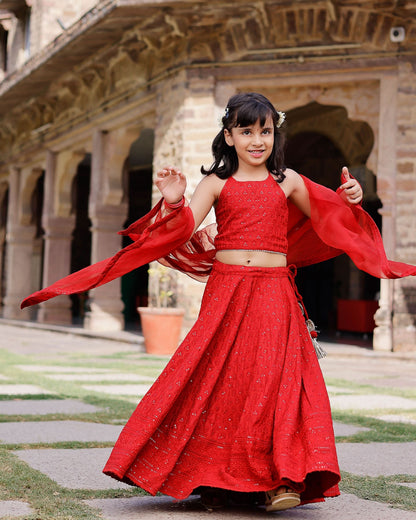 Girl's Kai Embroidered Lehenga Set