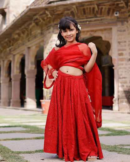 Girl's Kai Embroidered Lehenga Set