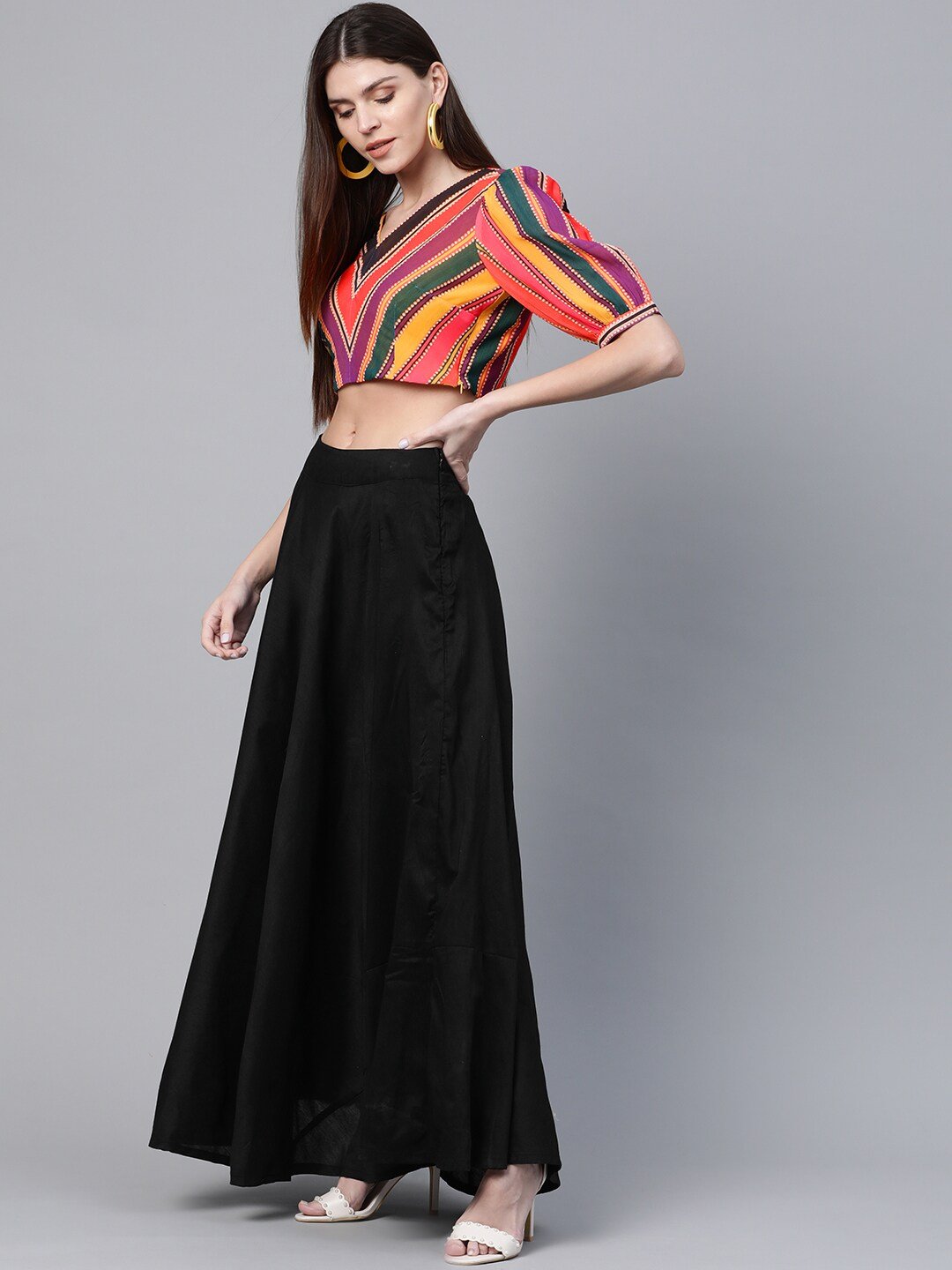Women's Printed Top with Skirt