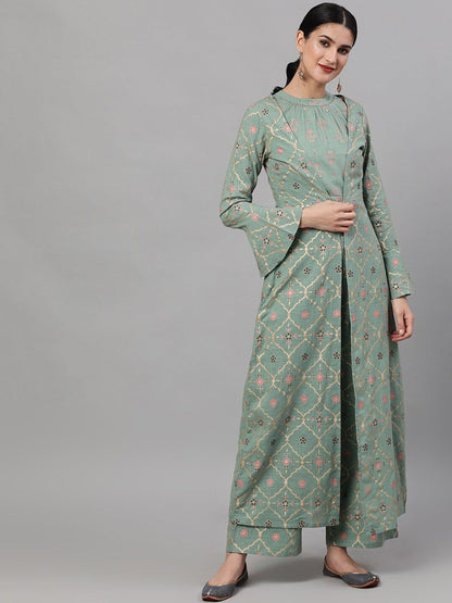 Women's Printed Top with Trousers