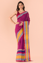Women's Purple Handwoven cotton saree