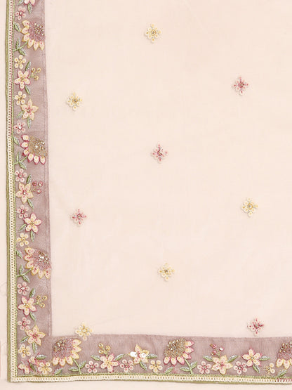 Women 's Mauve Georgette Sequins with heavy Zarkan embroidery Ready to Wear Lehenga choli & Dupatta