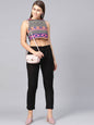 Women's Black Rayon Solid Straight Pants