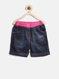 Girl's Blue Denim Jeans With Red Waistband - S
