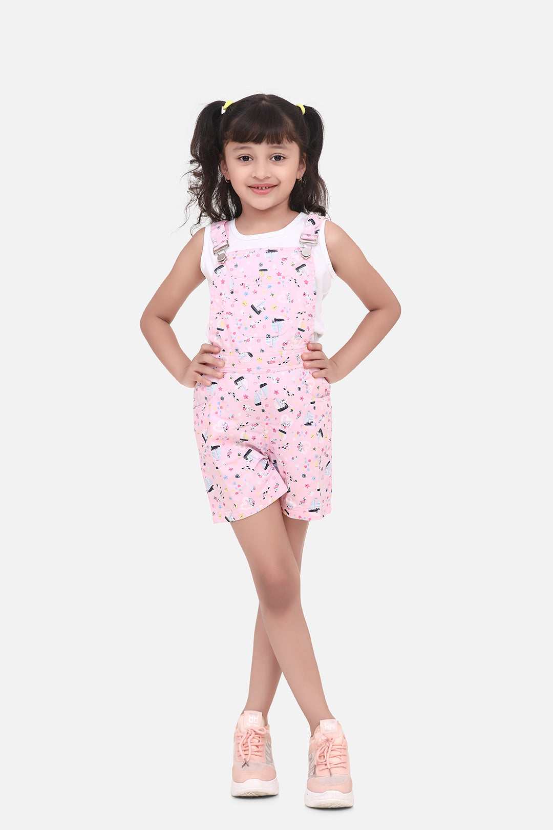 Girl's  Blue Denim Ruffled Playsuit - S