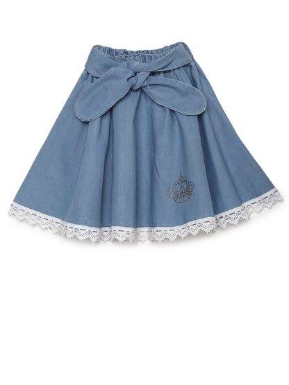 Girl's  Black Floral Dress With Net Inset And Hi Lo Hemline - S