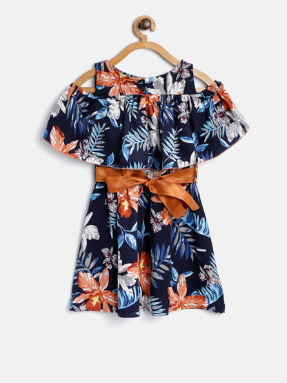 Gilr's  Denim Dress With Straps - S