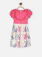 Gilr's Denim And Print Dress - S