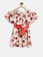 Gilr's Cotton Dress With Cat Print - S