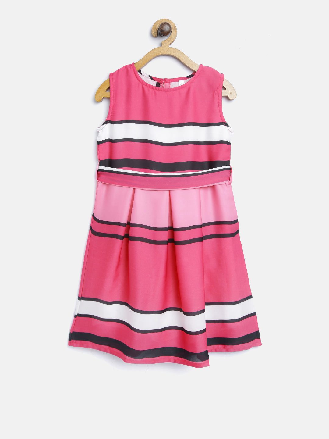Gilr's Multitier Embellished Pink Net Party Dress - S