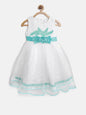 Gilr's Red Pleated And Embellished Party Dress With Beautiful Back Bow - S