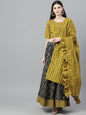 Women's Mustard & Grey Printed Lehenga Choli Se