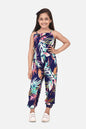 Girl's Polka Printed Cotton Twill Shorts Style Dungaree - S