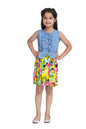 Girl's Polyester Crepe Shirt And Attached Net Tutu Skirt Dress - S