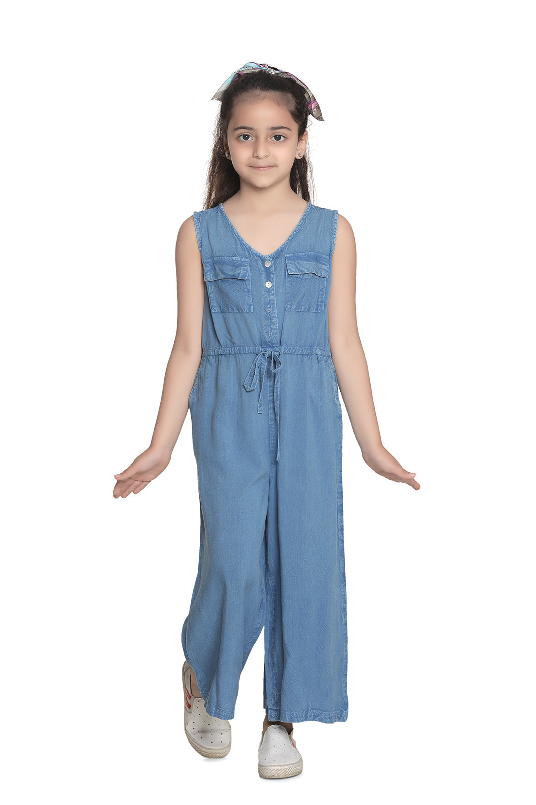 Girl's Yellow Floral Cross Back Jumpsuit - S