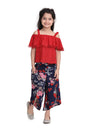 Girl's Rainbow Stripe Crop Top And Pallazo Set - S