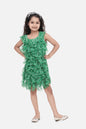 Girl's  Girls Black Chiffon Printed Ruffle Dress - S