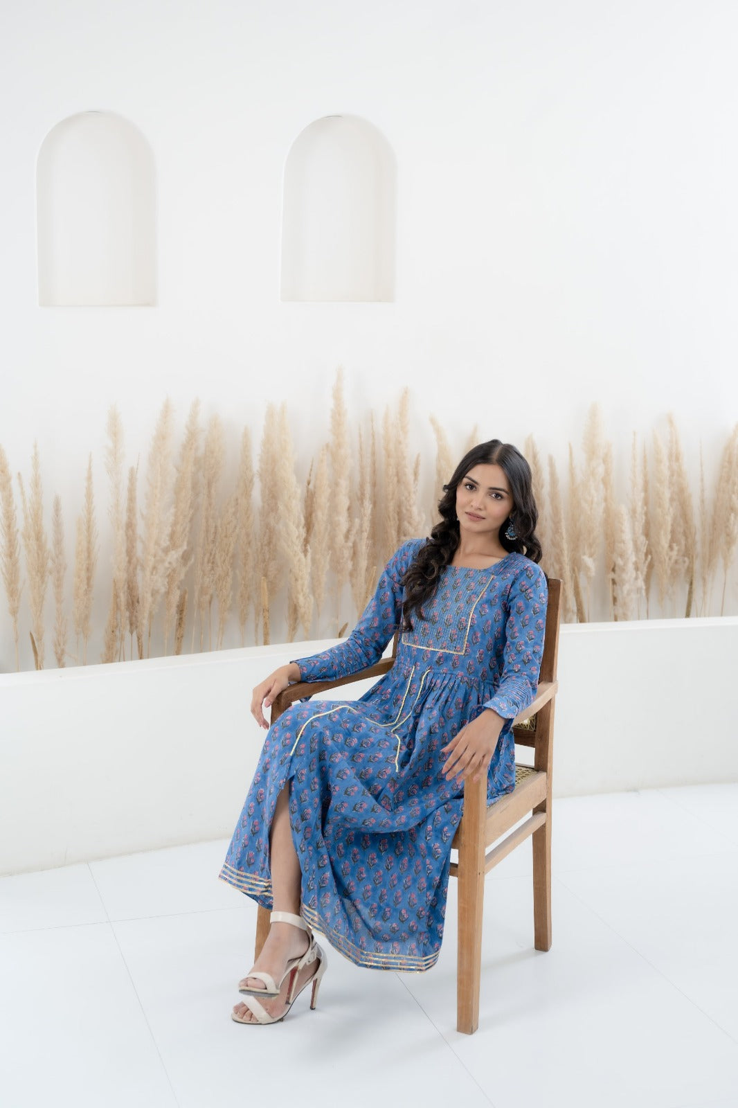 Womenâ€™s Blue Printed Traditional Dress by Myshka-