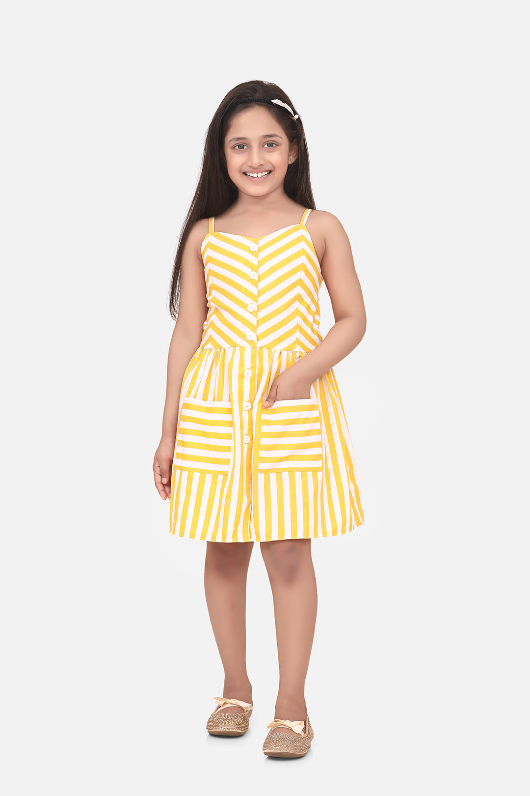 Girl's  Girls Multicolour Georgette Printed Ruffle Dress - S