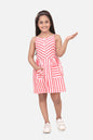 Girl's  Cotton Blend Yellow Stripe Dress - S