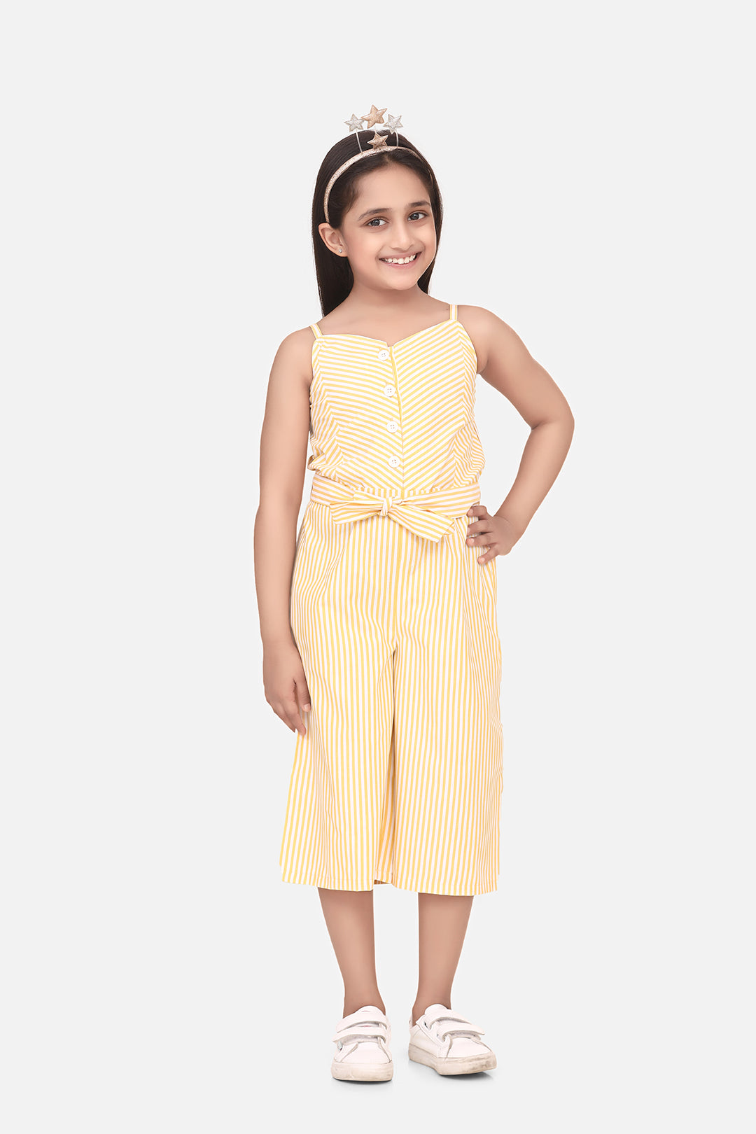 Girl's  Cotton Blend Pink Stripe Dress - S