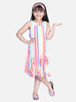 Girl's  Rose Print Floral Dress With Bell Sleeve - S