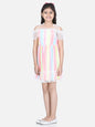 Girl's  Yellow Polyester Self Design Dress With Net And Lace Inserts - S