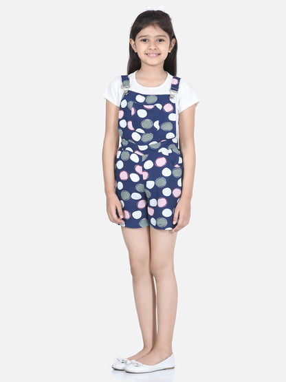 Girl's Yellow Printed Jumpsuit - S